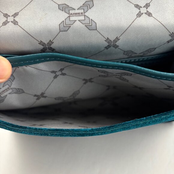 Aimee Kestenberg Velvet Mia Crossbody Bag Expandable Emerald Green - Picture 6 of 11